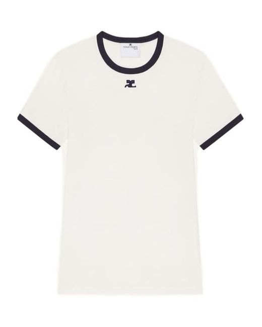Courreges White Signature Contrast T-Shirt for men