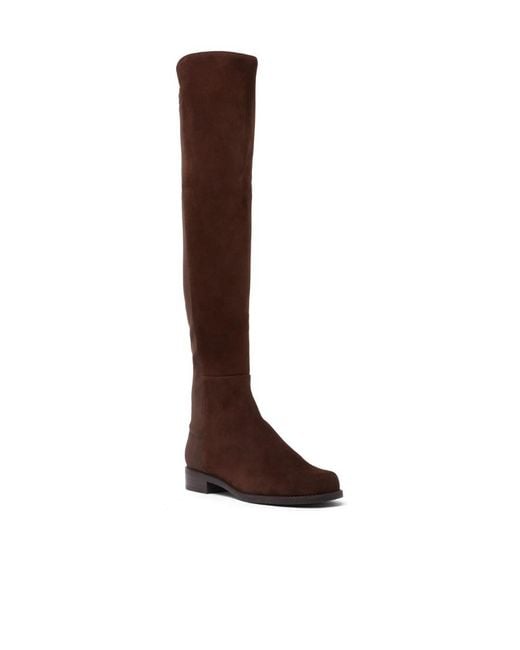 Stuart Weitzman Brown Round-Head Boots
