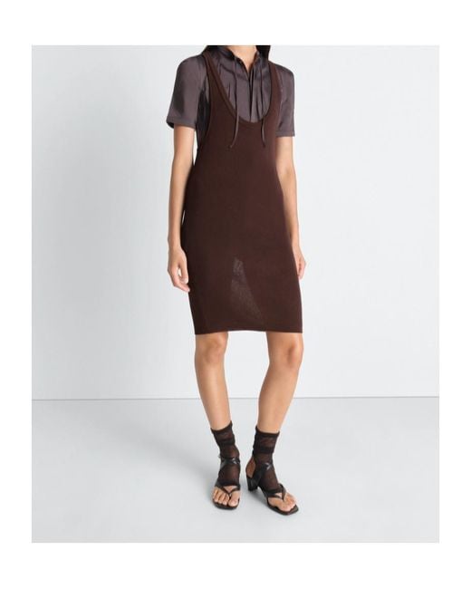 Lemaire Purple Knitted Racerback Tank Top Mini Dress