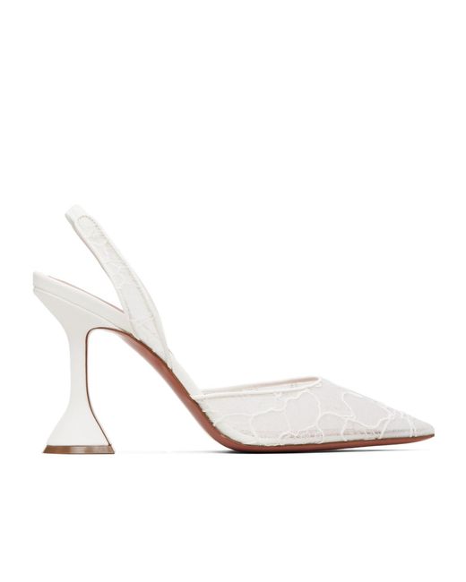 AMINA MUADDI White Holli Lace Sling 95 Pointed-Toe High-Heeled Sandals