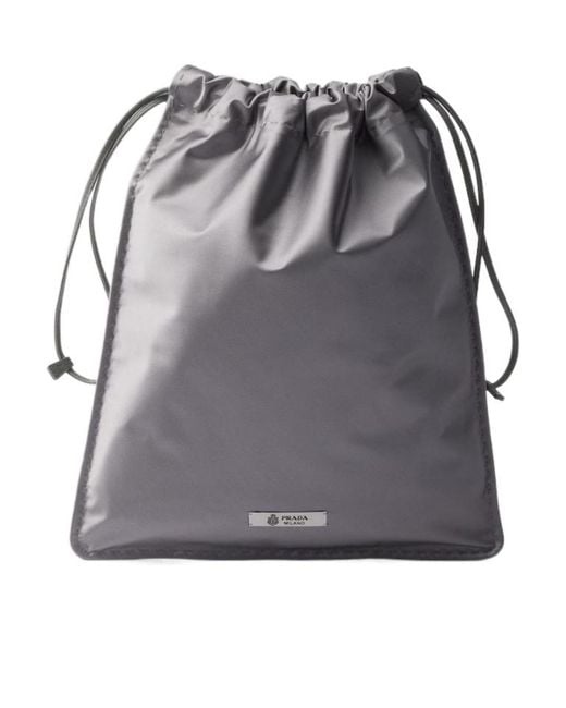 Prada Gray Drawstring Clutch