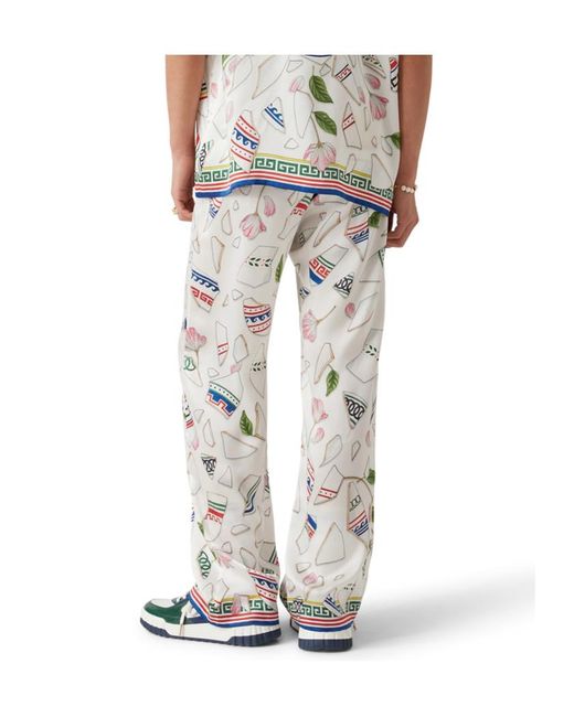 Casablanca White Le Vase Brise Silk Trousers for men
