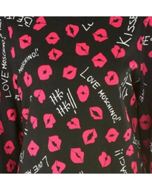 Moschino Red Logo Lipstick Pattern Dress