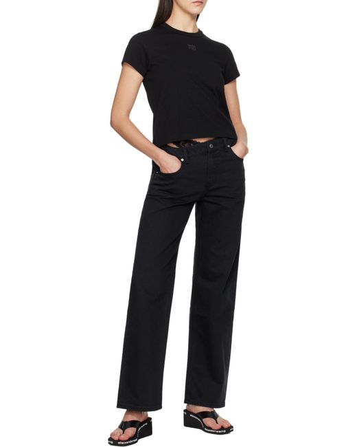 T By Alexander Wang Black Regular Fit Crewneck T-Shirt