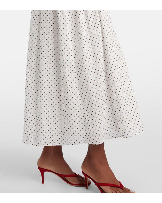 Posse White Edie Polka-Dot Halterneck Midi Dress