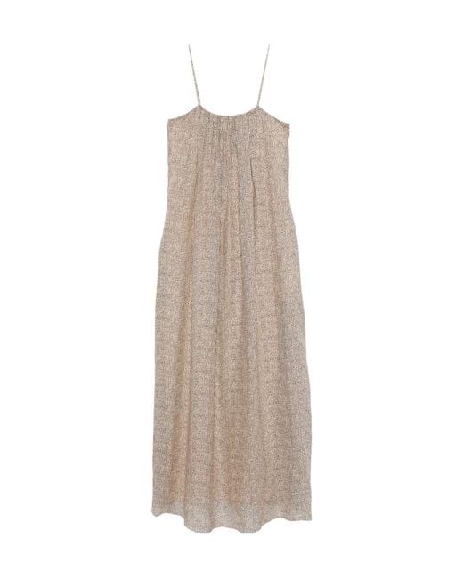 Alysi Natural Polka Dot Long Dress