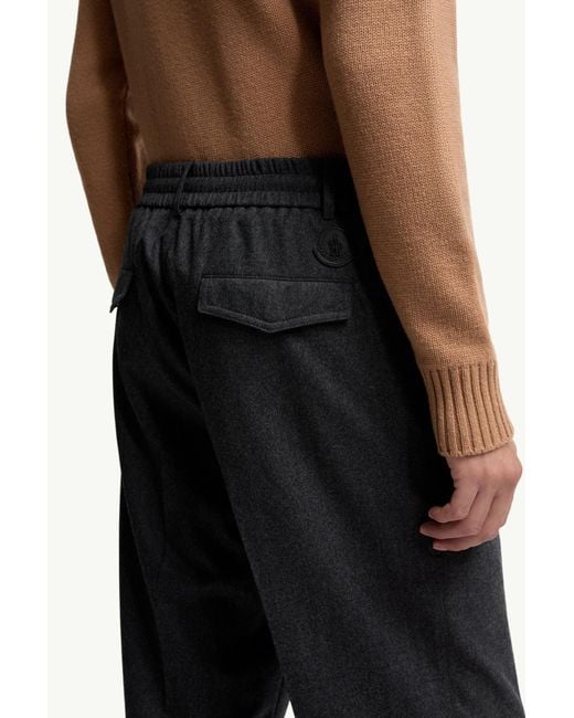 Moncler Gray Flannel Tailored Trousers for men
