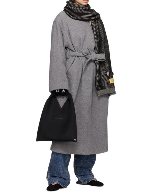 MM6 by Maison Margiela Black Small Japanese Open Top Tote Bag