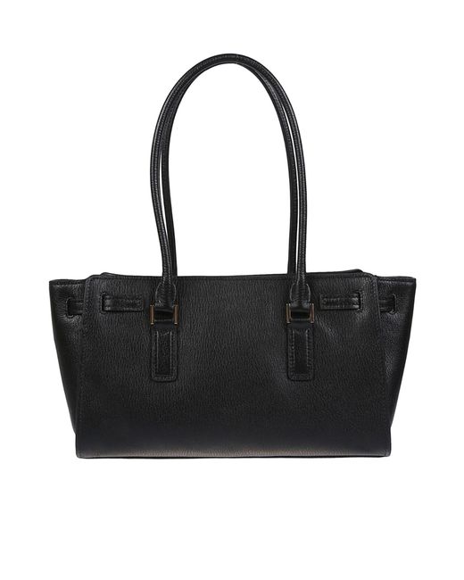 Michael Kors Black Michael Knot Detailed Double-Handle Shoulder Bag