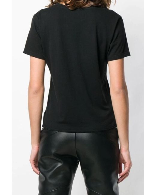 Saint Laurent Black Heart Logo Print T-Shirt