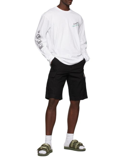 Carhartt Black Logo-Patch Knee-Length Cargo Shorts for men
