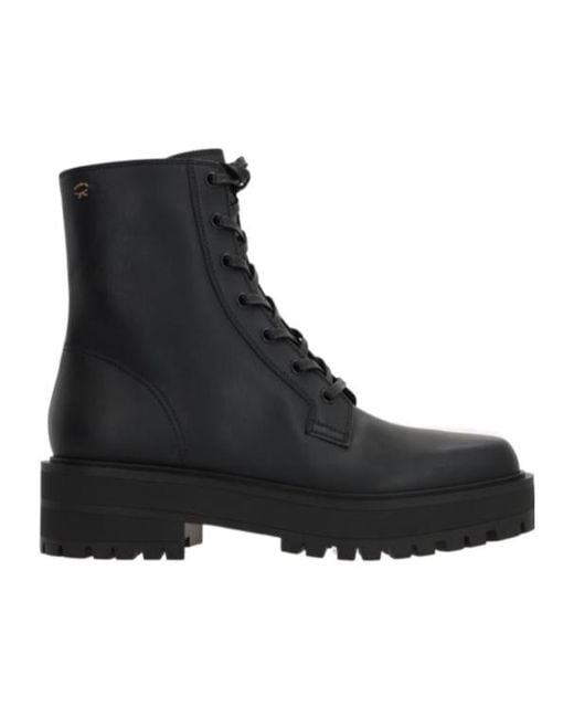 Gianvito Rossi Black Embroidered-Logo Leather Boots