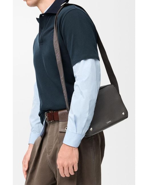 Loewe Gray Logo Printed Xs Messenger Bag for men