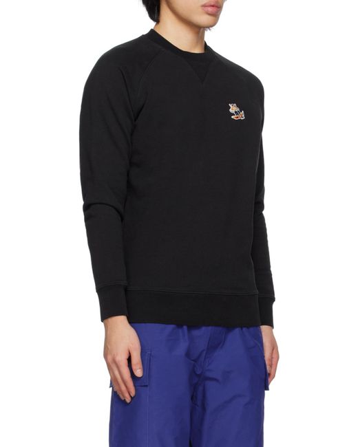 Maison Kitsuné Blue Maison Kitsuné Logo Patch Crewneck Sweatshirt for men