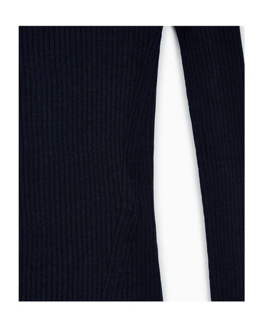 Jil Sander Blue Long-Sleeved Knitted Sweater