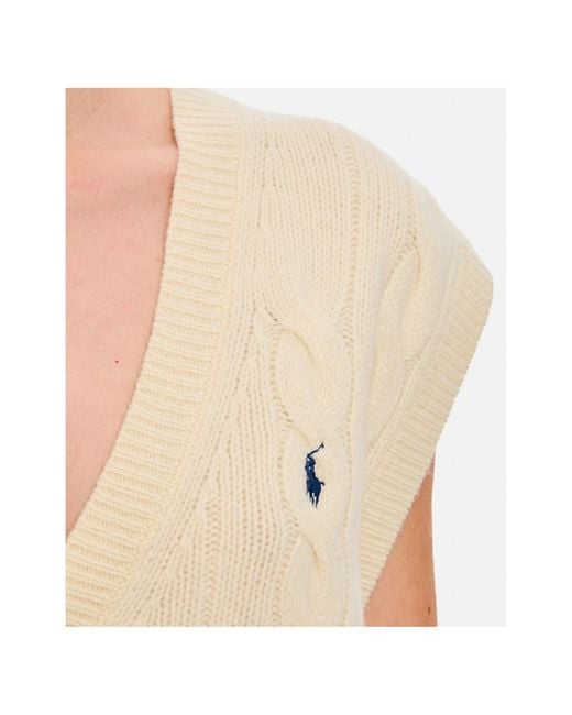 Polo Ralph Lauren Natural Sleeveless Knitted Sweater