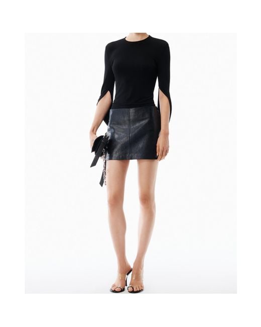 Alexander Wang Blue Drape Back Long-Sleeved Top