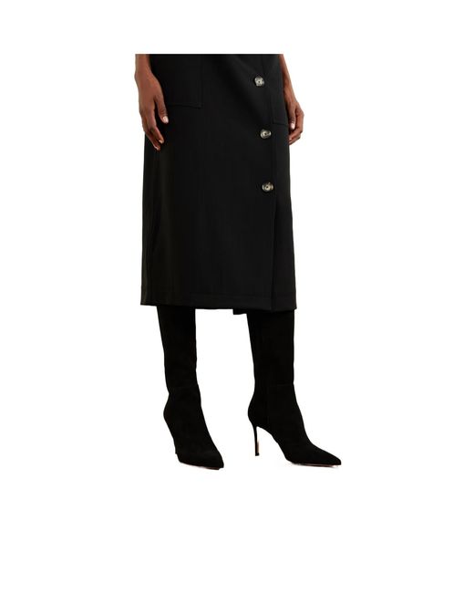 Gianvito Rossi Black Solid Suede Knee-High Boots