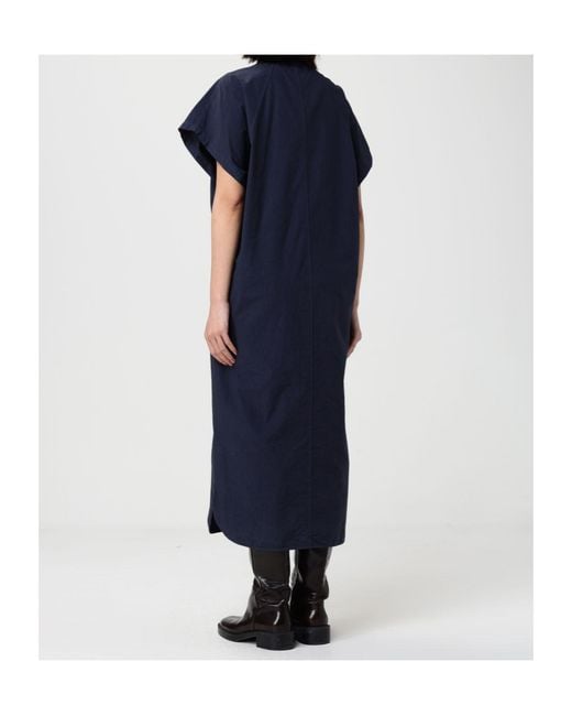 Barena Blue Button-Fastening Dress