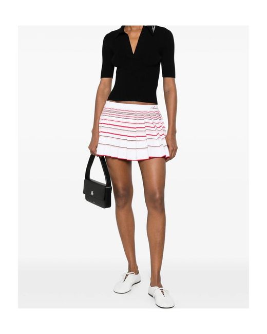 Amiri Pink Striped Pleated Mini Skirt