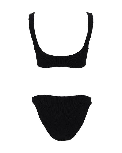 Hunza G Black Xandra Crinkle Bikini Set