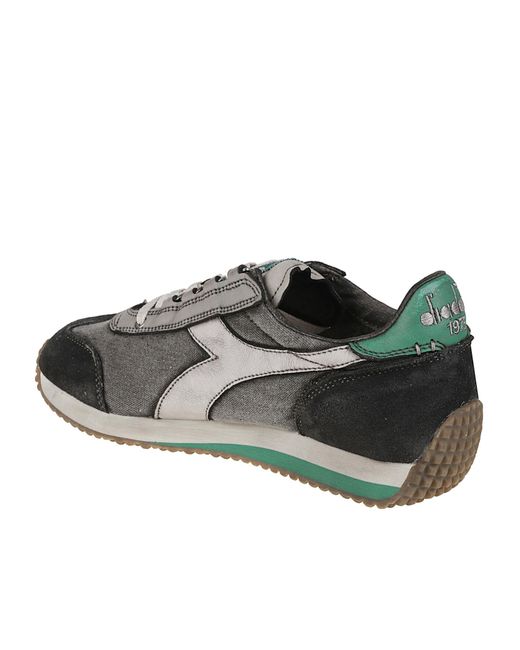 Diadora Black Equipe Dirty Sw Evo Lace-Up Sneakers for men