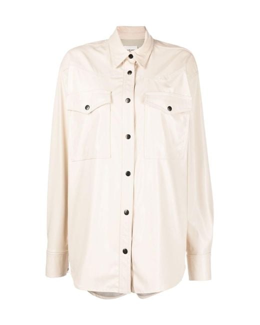 Isabel Marant Natural Lapel Long-Sleeved Shirt