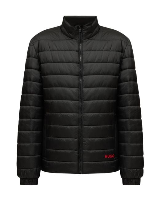 Boss Black Logo-Printed Zipped Padded Jacket for men
