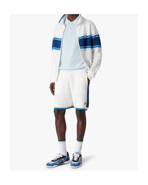 Casablanca Blue Mesh Stripe Knitted Jacket for men