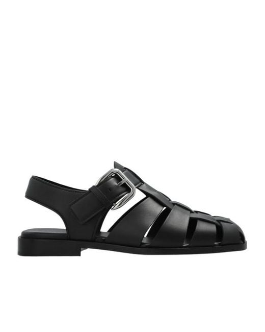 Bottega Veneta Black Square-Toe Sandals for men