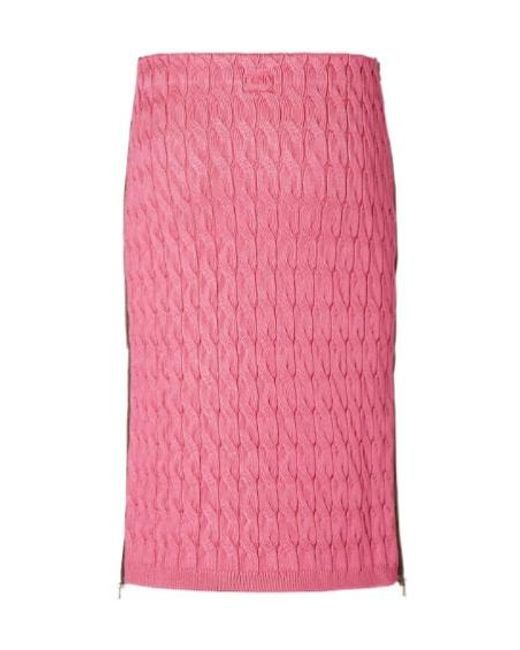 Fendi Pink Cable-Knit Side-Zipped Midi Skirt