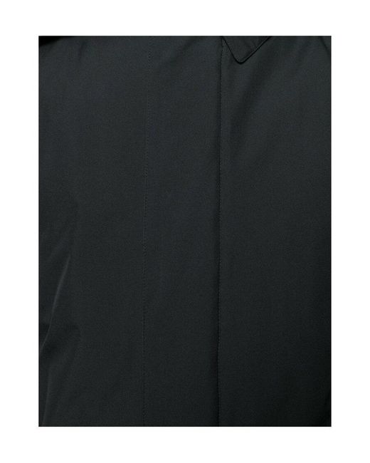 Herno Black Lightweight Hooded Coat for men