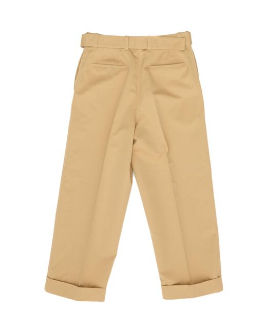 Jil Sander Natural Mid-Rise Belted Trousers for men