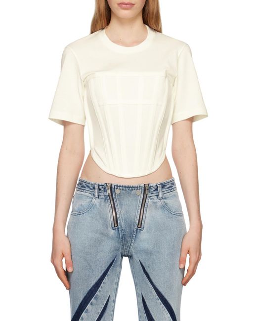 Dion Lee White Corset Organic Cotton T-Shirt for men