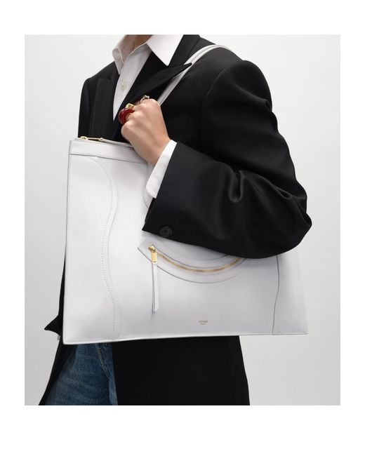 Céline White Flat Luggage