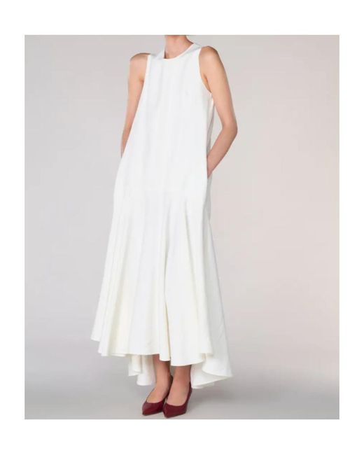 P.A.R.O.S.H. White Sleeveless Dress