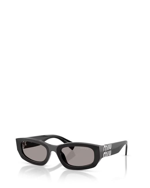 Miu Miu White Eyewear Rectangular Frame Sunglasses