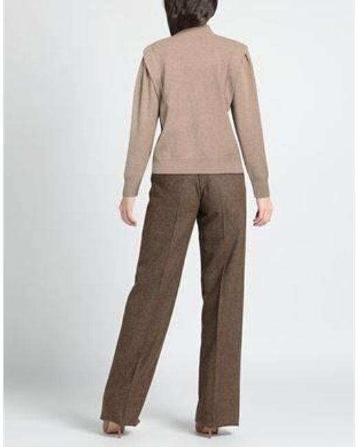 Isabel Marant Natural Solid Color Knitted Turtleneck Sweater