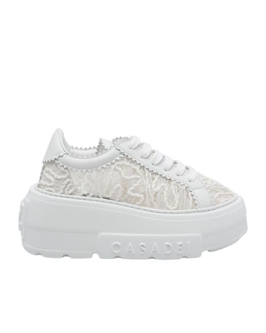 Casadei White Liberty Nexus Platform Sneakers