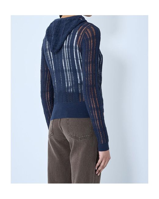 Our Legacy Blue Compact Hooded Knit Cardigan