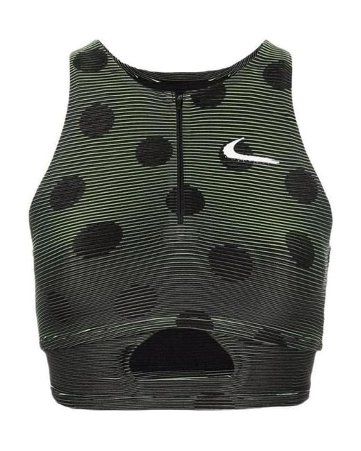 Nike Green Polka-Dot Print Performance Top