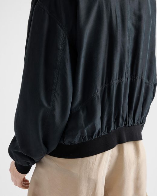 Prada Black Silk Bomber Jacket for men