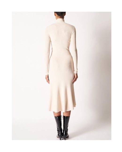 Balenciaga White Roll-Neck Knitted Dress