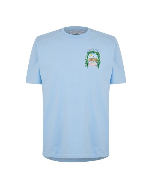 Casablanca Blue Short-Sleeved T-Shirt for men