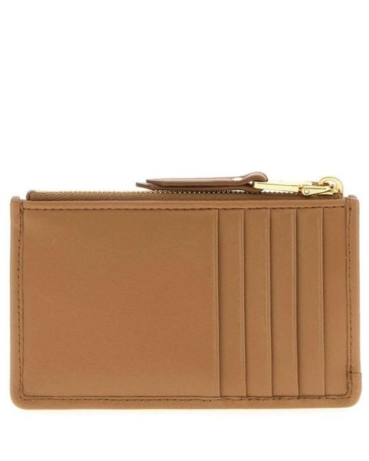 Miu Miu Brown Matelassé Zipped Wallet