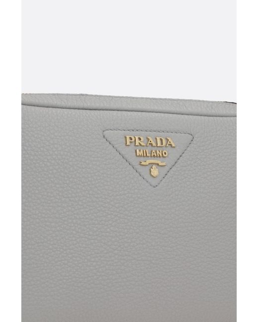 Prada White Medium Zipper Shoulder Bag
