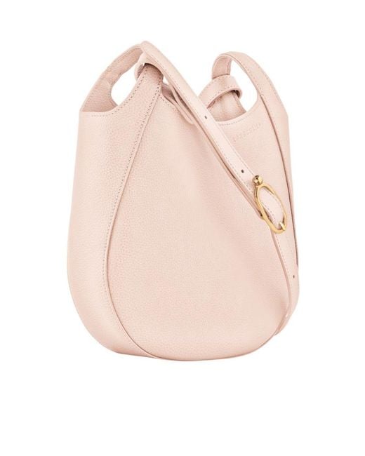 Longchamp Pink Le Foulonné S Grained-Leather Shoulder Bag