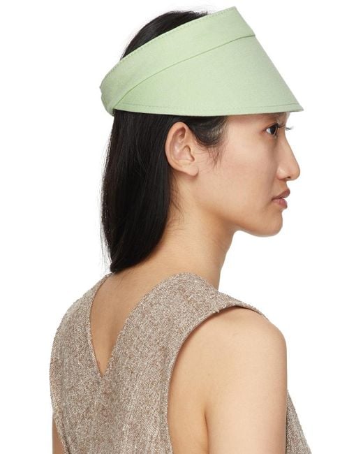 Maison Michel Green Curve-Peak Sun Hat