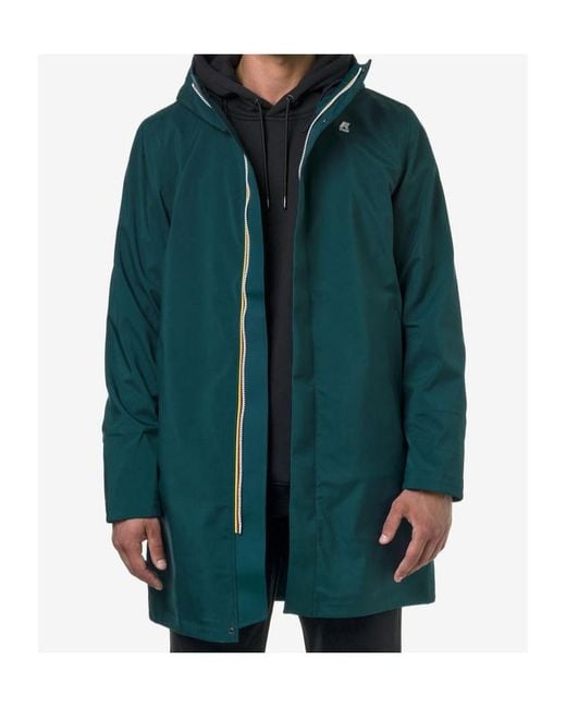 K-Way Green Thomas Bonded Hooded Parka for men