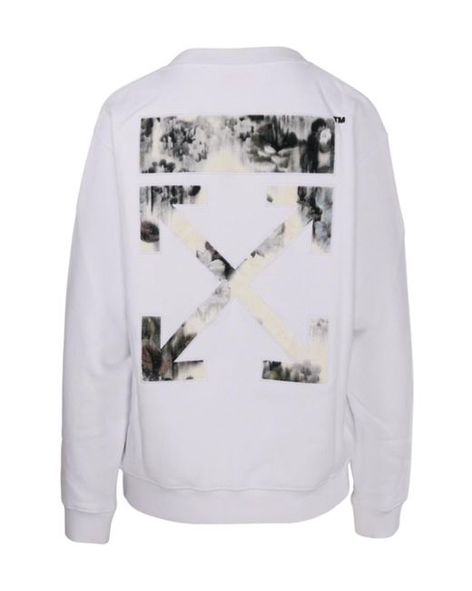 Off-White c/o Virgil Abloh White Logo Printed Crewneck Sweater